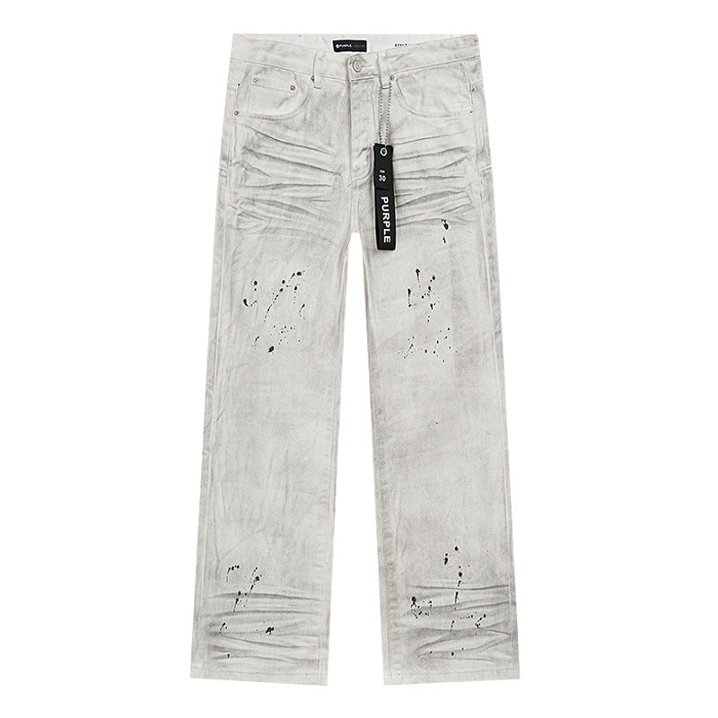 PURPLE PAIN SPLATTERED DENIMS