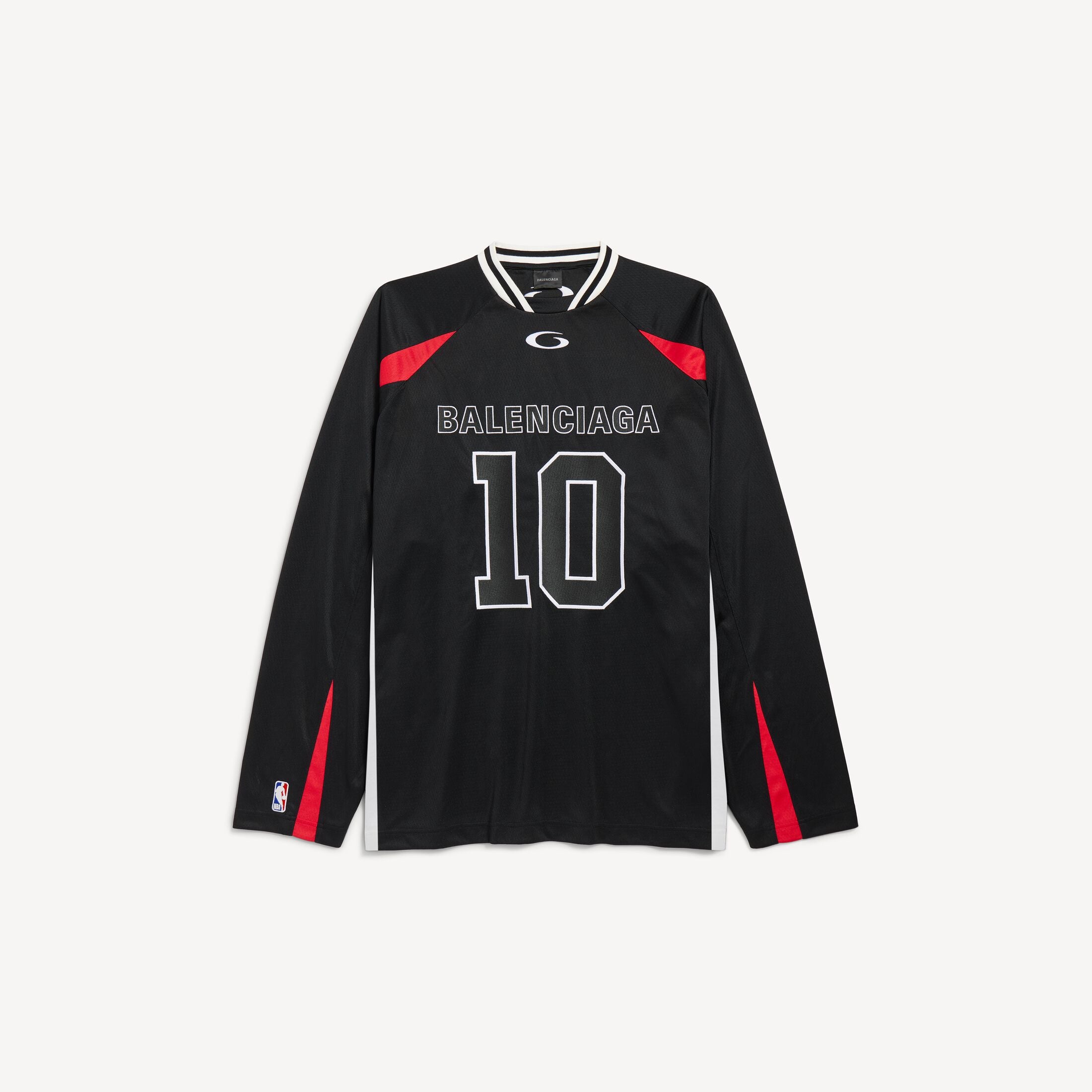 BALENCI X NBA COLLABORATION OVERSIZED LONG SLEEVE T-SHIRT IN BLACK/MULTICOLOR