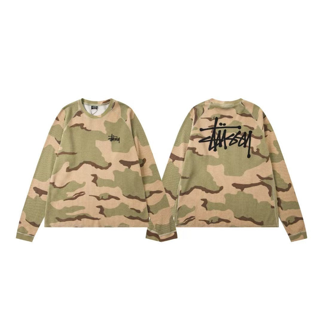 STUSSY CAMOUFLAGE THERMAL SWEATSHIRT