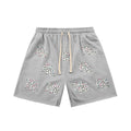 mixed emotions me logo rhinestone shorts