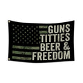 G*n T*tties beer & freedom flag